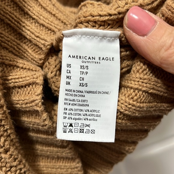 American Eagle Oversized Mock Neck Sweater Women's XS/S Brown - Picture 4 of 4
